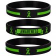 Green Awareness Ribbon Silicone Bracelets with Saying