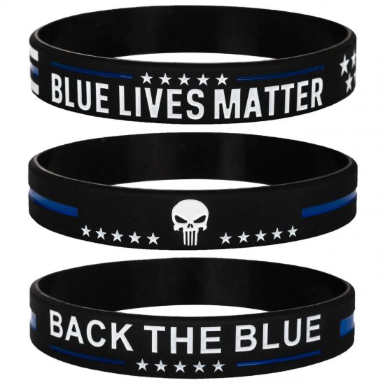 Police Blue Lives Matter Thin Blue Line American Flag Bracelets