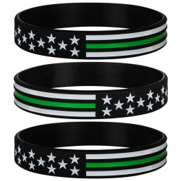 Thin Green Line USA Flag Bracelets for Border Patrol Park Ranger