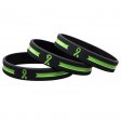 Green Awareness Ribbon Silicone Bracelets for Mental Health